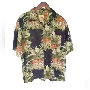 Joe Marlin Tiger Graphic Short Sleeve Button-Down